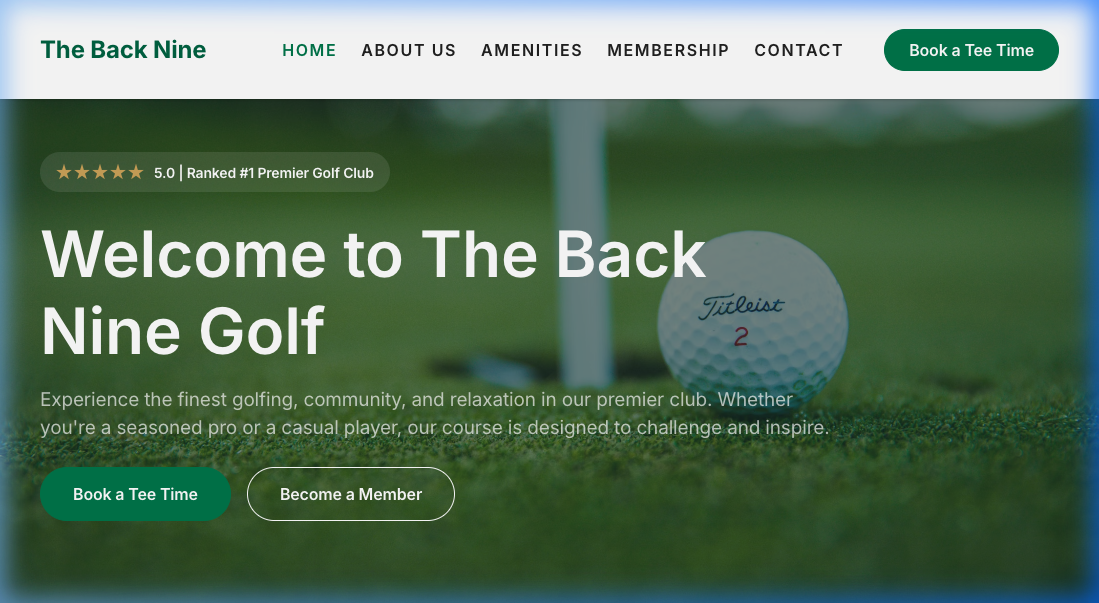 The Back Nine Golf